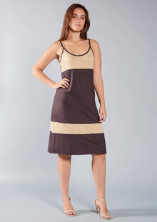 ABITO DONNA BICOLORE CON SPALLINA STRETTA 