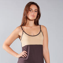 ABITO DONNA BICOLORE CON SPALLINA STRETTA 