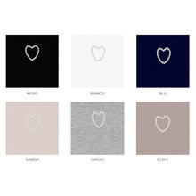 CALZINO CORTO DONNA IN COTONE MERCERIZZATO STRASS CUORE 