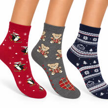 CALZINO DONNA ANTISCIVOLO NATALE VARIE FANTASIE 