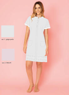 CAMICIA DA NOTTE DONNA MEZZA MANICA APERTA 