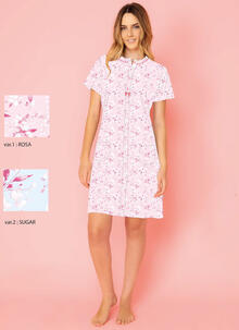 CAMICIA DA NOTTE DONNA MEZZA MANICA APERTA 
