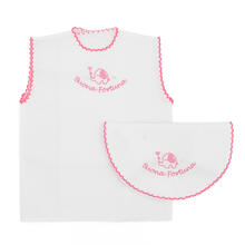 CAMICINA FORTUNA +BAVETTA MUSSOLA SMERLATA A MANO 