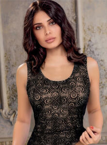 CANOTTA DONNA SPALLA LARGA PIZZO TAGLIO LASER 