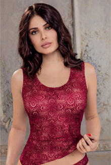 CANOTTA DONNA SPALLA LARGA PIZZO TAGLIO LASER 