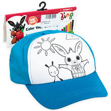 CAPPELLO BIMBO BING DA COLORARE + 6 PENNARELLI REGALO 