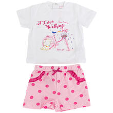 COMPLETO CORTO NEONATO CON PANTALONE IN TESSUTO 