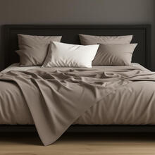 COMPLETO LETTO 2 PIAZZE MAXI RASO DI COTONE FERDERE 4 VOLAN 