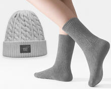 CONFEZIONE REGALO CAPPELLO CALDO + CALZINO CORTO DONNA 