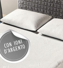 COPRIMATERASSO 2 PIAZZE ELASTICIZZATO CON IONI ARGENTO 