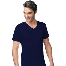 MAGLIA MEZZA MANICA IN COTONE FELPATO CON SCOLLO A PUNTA 