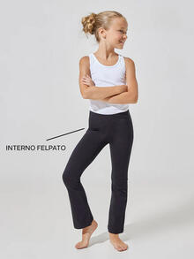 LEGGINGS BIMBA IN COTONE FELPATO CON ZAMPETTA 