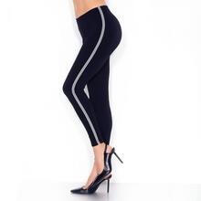 LEGGINGS SPORTIVO CON BANDINA LATERALE IN COTONE ELASTICO 