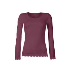 MAGLIA DONNA COTONE BIELASTICO GARZATO PIZZO 