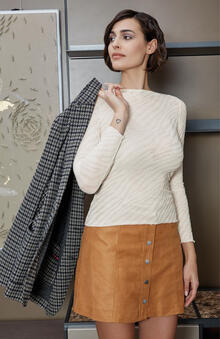 MAGLIA MANICA LUNGA IN CALDO CASHMERE FANTASIA ZEBRA 