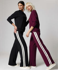 PANTALONE DONNA CON BANDE IN SCUBA CREPE 