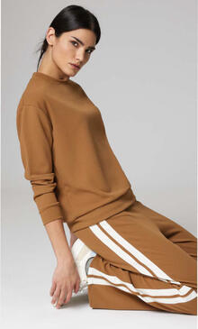PANTALONE DONNA CON BANDE IN SCUBA CREPE 