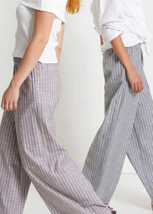 PANTALONE GESSATO VESTIBILITA' AMPIA CHIC 