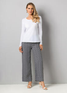 PANTALONE LARGO FANTASIA IN MORBIDA VISCOSA 