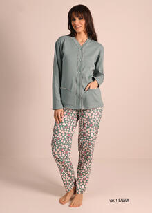 PIGIAMA DONNA INTERLOCK APERTO 