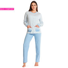 PIGIAMA DONNA INTERLOCK APERTO CALIBRATO 