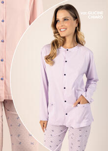 PIGIAMA DONNA LUNGO JERSEY APERTO 