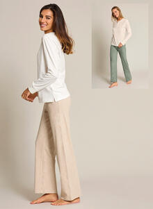 PIGIAMA DONNA MAGLIA INTERLOCK PANTALONE MAGLINA 
