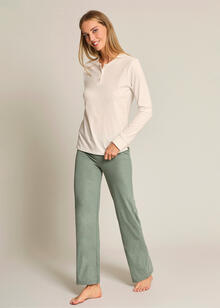 PIGIAMA DONNA MAGLIA INTERLOCK PANTALONE MAGLINA 