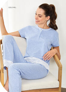 PIGIAMA DONNA MEZZA MANICA PANTALONE LUNGO 