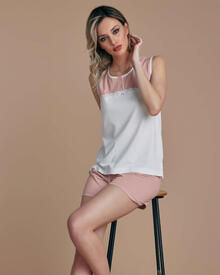 PIGIAMA DONNA SPALLA LARGA PANTALONCINO 