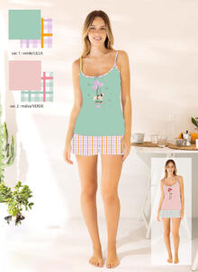 PIGIAMA DONNA SPALLA STRETTA PANTALONCINO 