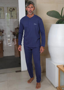 PIGIAMA UOMO APERTO LUNGO JERSEY 