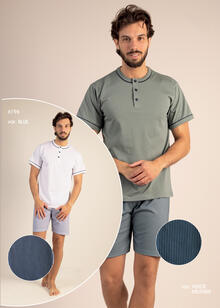 PIGIAMA UOMO MEZZA MANICA PANTALONCINO 