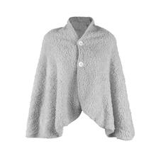 PONCHO DONNA TINTA UNITA SHERPA SUPER SOFT IN SCATOLA 