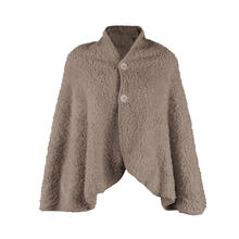 PONCHO DONNA TINTA UNITA SHERPA SUPER SOFT IN SCATOLA 