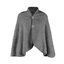 PONCHO DONNA TINTA UNITA SHERPA SUPER SOFT IN SCATOLA 