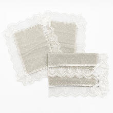 SET 3 PEZZI ARREDO ELEGANTE IN TULLE CON PIZZO 