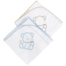 SET 3 QUADRATI DI MUSSOLA IN PERCALLE 100% COTONE 