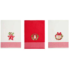 SET 3 STROFINACCI SPUGNA BUSTA RICAMATI CM 50X80 
