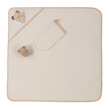 SET 4 PEZZI CON ACCAPPATOIO IN MICROFIBRA MANOPOLA E GIOCHINO 