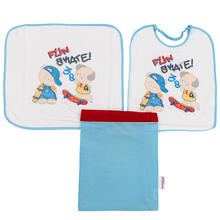 SET ASILO BAVETTA+TOVAGLIETTA+ SACCHETTO 