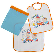 SET ASILO BAVETTA+TOVAGLIETTA+ SACCHETTO 