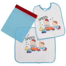 SET ASILO BAVETTA+TOVAGLIETTA+ SACCHETTO 