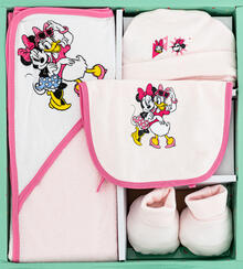 SET REGALO 4 PEZZI BAVETTA+ ACCAPPATOIO+CAPPELLO+SCARPETTA 