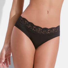 SLIP DONNA IN COTONE ELASTICIZZATO E PIZZO 