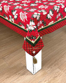 TOVAGLIA NATALE COTONE X6 CON BORDO E NAPPINE CM 140X180 
