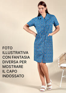 VESTAGLIA DONNA MEZZA MANICA ABBOTTONATA CON TASCHE 