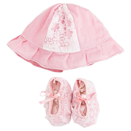 miniset-neonata-con-vestina--scarpette-e-cappellino-cotone