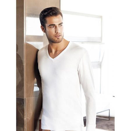 maglia-uomo-manica-lunga-caldo-cotone-con-scollo-a-punta