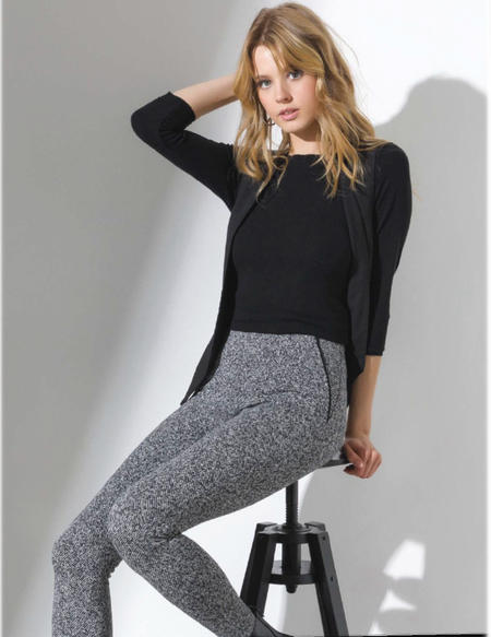 leggings-donna-elasticizzato-jacquard-tweed